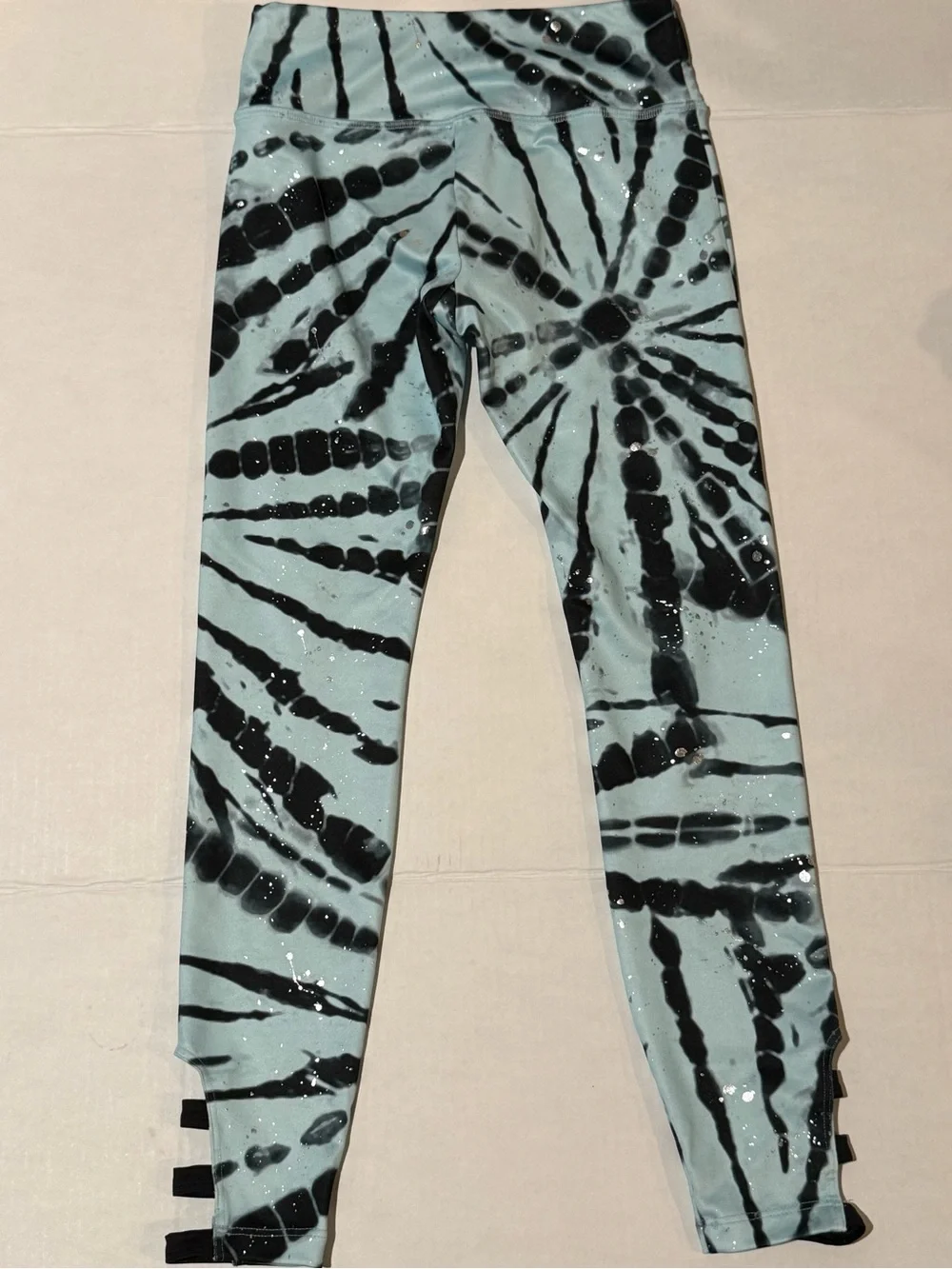 Justice Girls Active Set Tie Dye Glitter Leggings Shorts 10